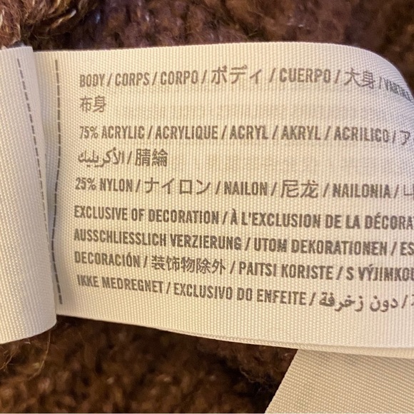 Abercrombie Fitch Small Sweater Open Knit Back Tie Keyhole Womens Brown - Picture 6 of 8